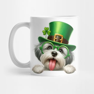 St Patricks Day Peeking Havanese Dog Mug